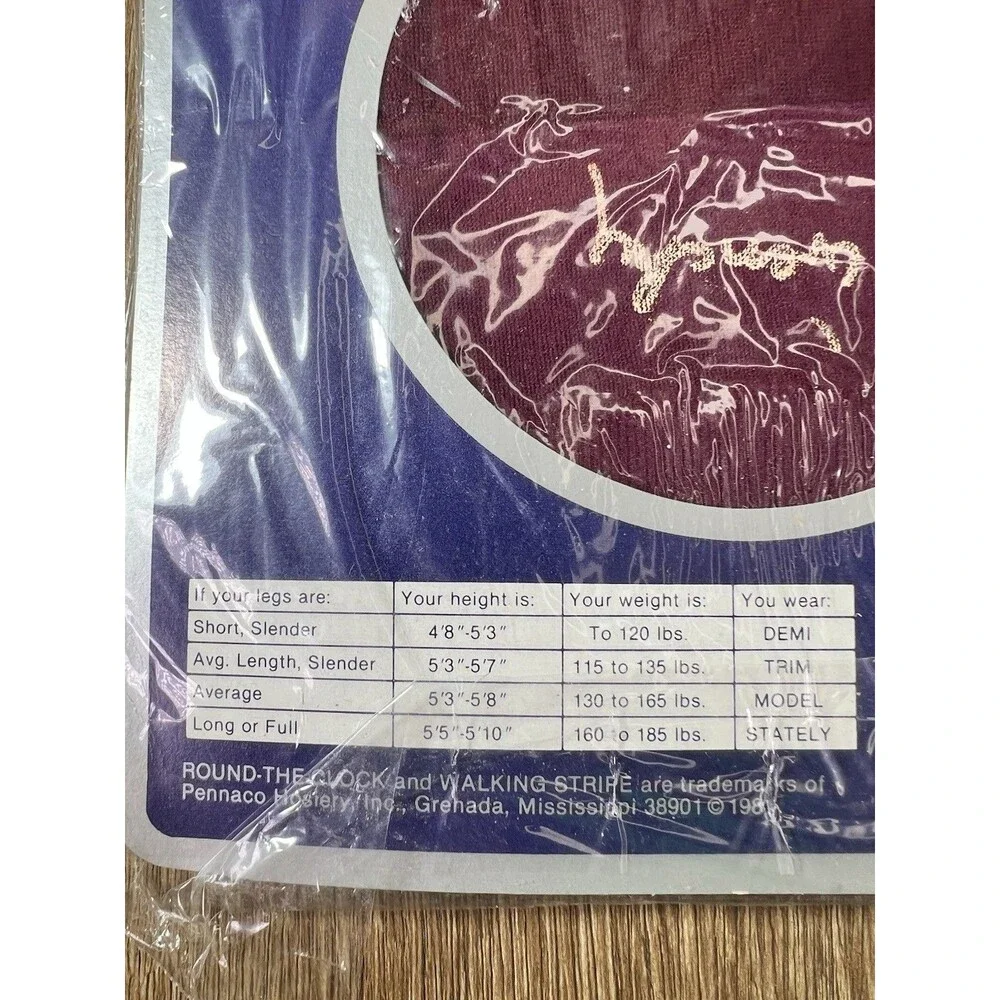 Vintage Givenchy Walking Stripe Pantyhose Fine Wine Red Burgundy Stately NIP